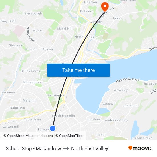School Stop - Macandrew to North East Valley map