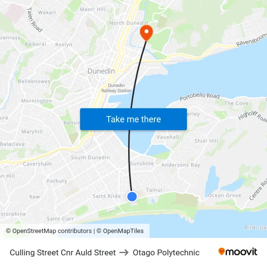 Culling Street Cnr Auld Street to Otago Polytechnic map