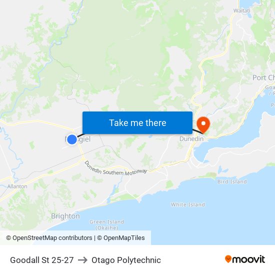 Goodall St 25-27 to Otago Polytechnic map