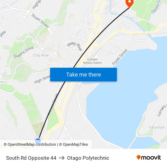 South Rd Opposite 44 to Otago Polytechnic map