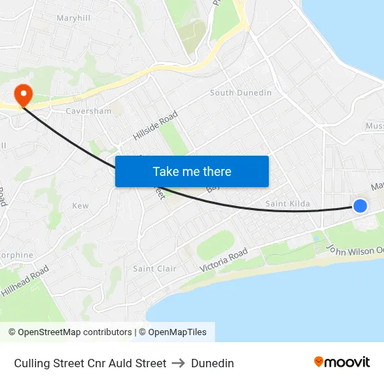 Culling Street Cnr Auld Street to Dunedin map