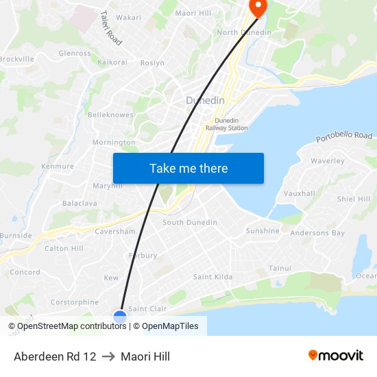 Aberdeen Rd 12 to Maori Hill map