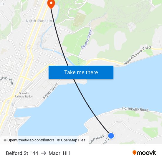 Belford St 144 to Maori Hill map