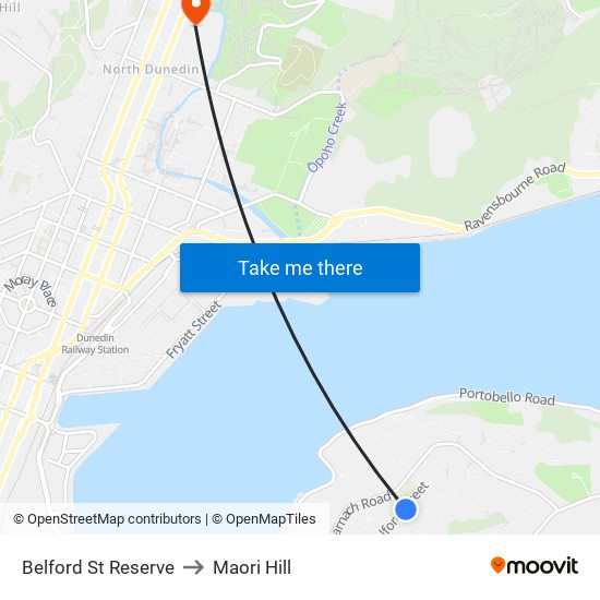 Belford St Reserve to Maori Hill map
