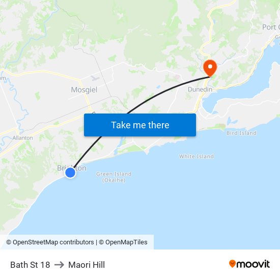 Bath St 18 to Maori Hill map
