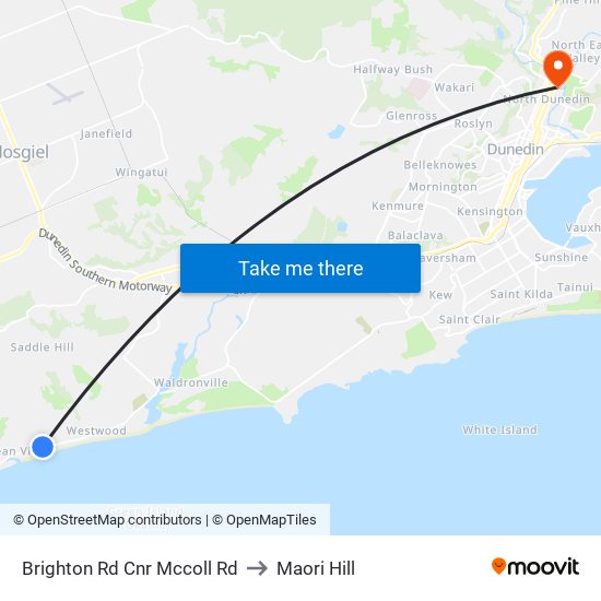 Brighton Rd Cnr Mccoll Rd to Maori Hill map