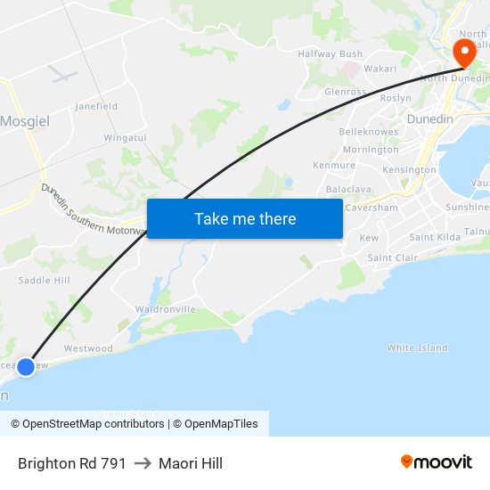 Brighton Rd 791 to Maori Hill map
