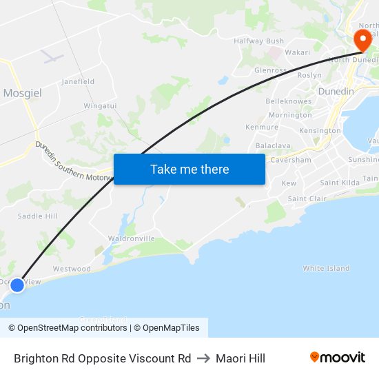 Brighton Rd Opposite Viscount Rd to Maori Hill map