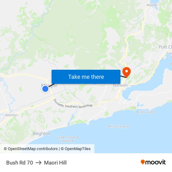 Bush Rd 70 to Maori Hill map