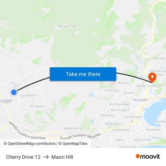 Cherry Drive 12 to Maori Hill map