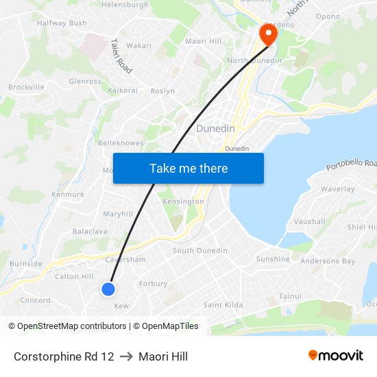 Corstorphine Rd 12 to Maori Hill map