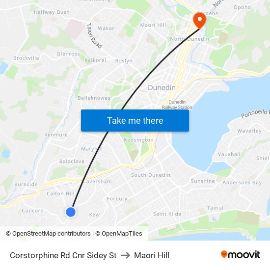 Corstorphine Rd Cnr Sidey St to Maori Hill map