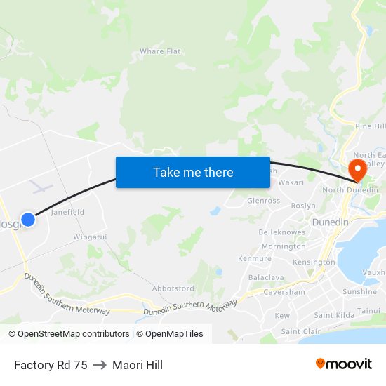 Factory Rd 75 to Maori Hill map