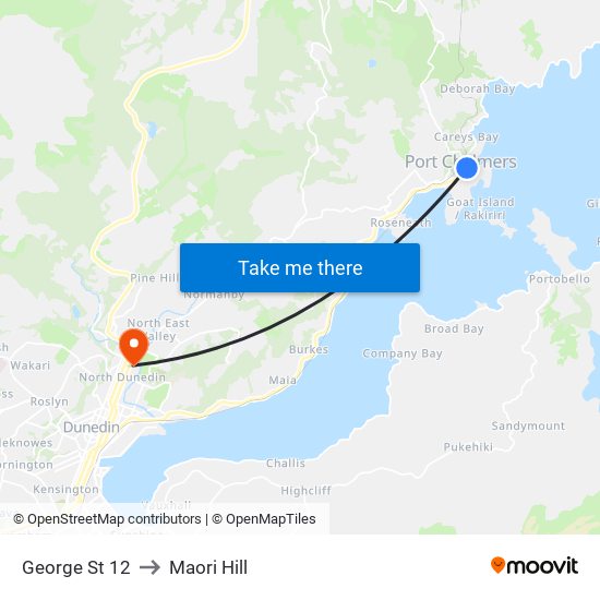 George St 12 to Maori Hill map