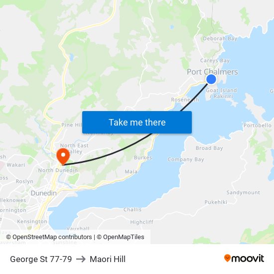 George St 77-79 to Maori Hill map
