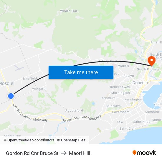 Gordon Rd Cnr Bruce St to Maori Hill map