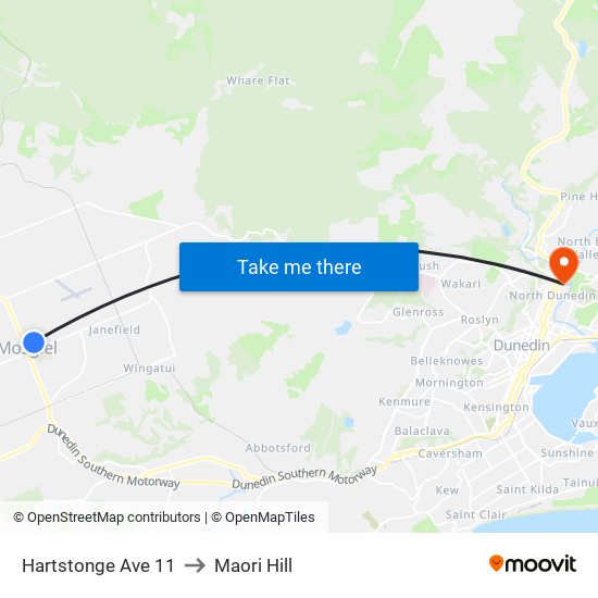 Hartstonge Ave 11 to Maori Hill map
