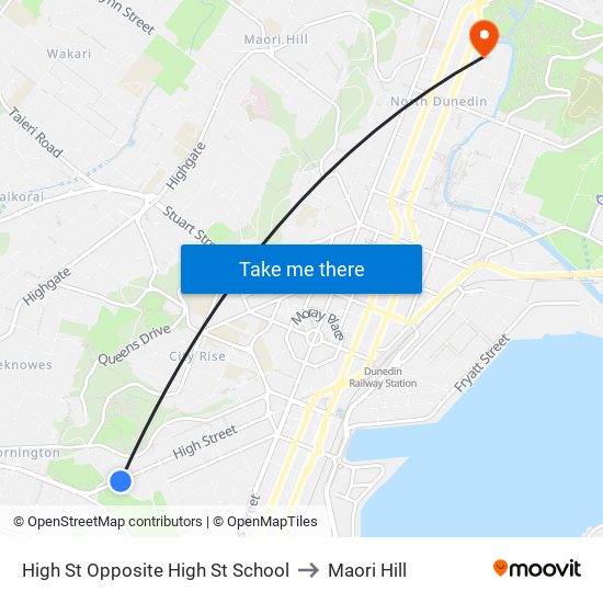 High St Opposite High St School to Maori Hill map