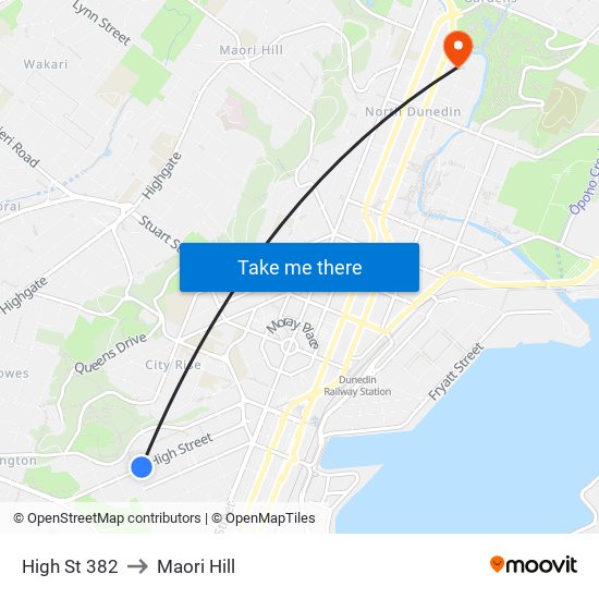 High St 382 to Maori Hill map