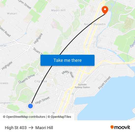 High St 403 to Maori Hill map