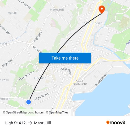 High St 412 to Maori Hill map