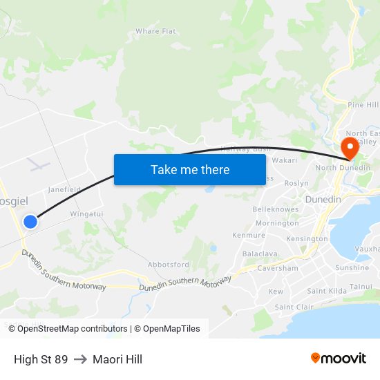 High St 89 to Maori Hill map