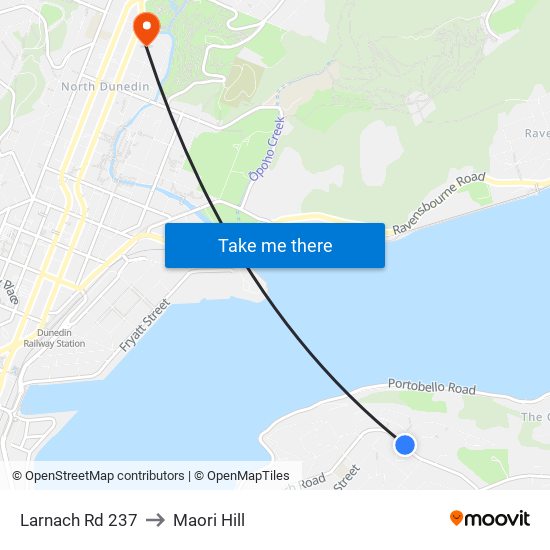 Larnach Rd 237 to Maori Hill map