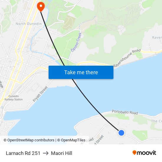 Larnach Rd 251 to Maori Hill map