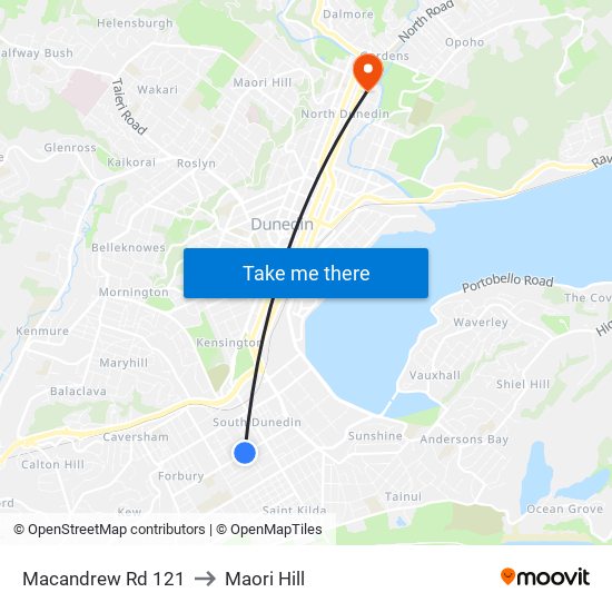 Macandrew Rd 121 to Maori Hill map