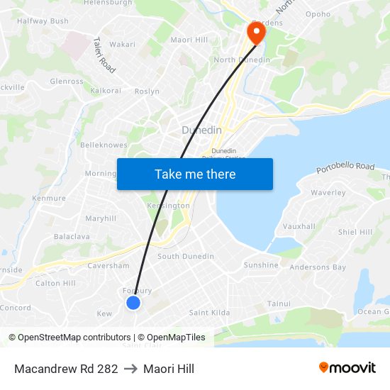 Macandrew Rd 282 to Maori Hill map