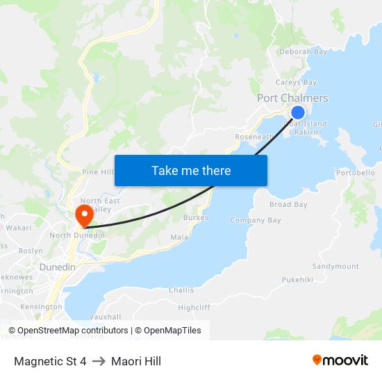 Magnetic St 4 to Maori Hill map