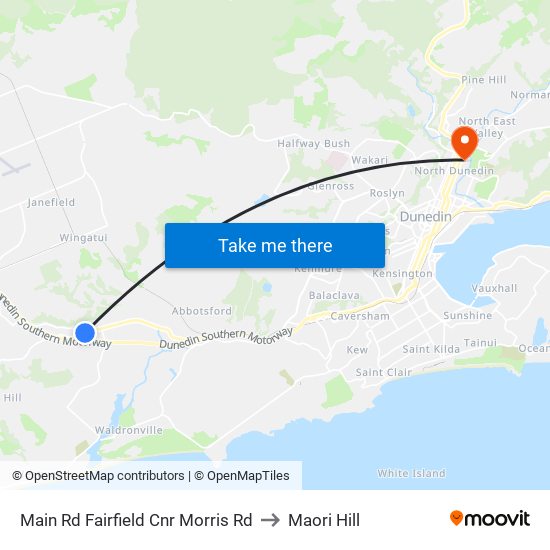 Main Rd Fairfield Cnr Morris Rd to Maori Hill map
