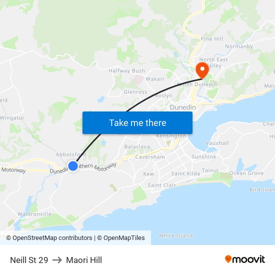 Neill St 29 to Maori Hill map