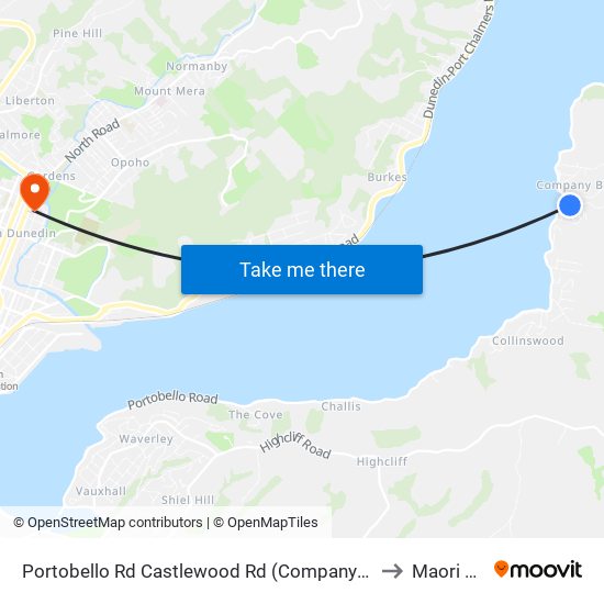 Portobello Rd Castlewood Rd (Company Bay) to Maori Hill map