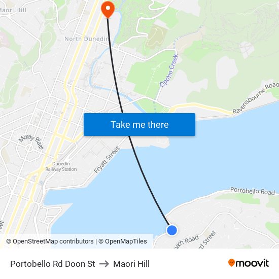 Portobello Rd Doon St to Maori Hill map