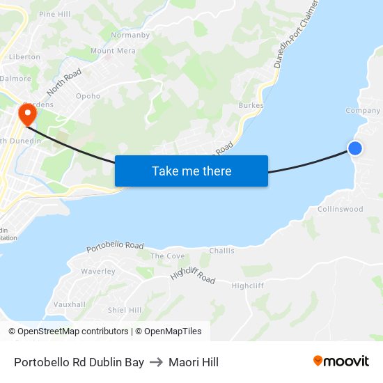 Portobello Rd Dublin Bay to Maori Hill map