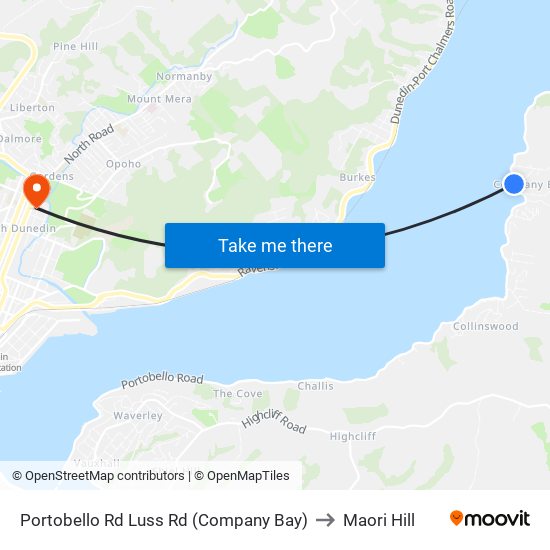 Portobello Rd Luss Rd (Company Bay) to Maori Hill map