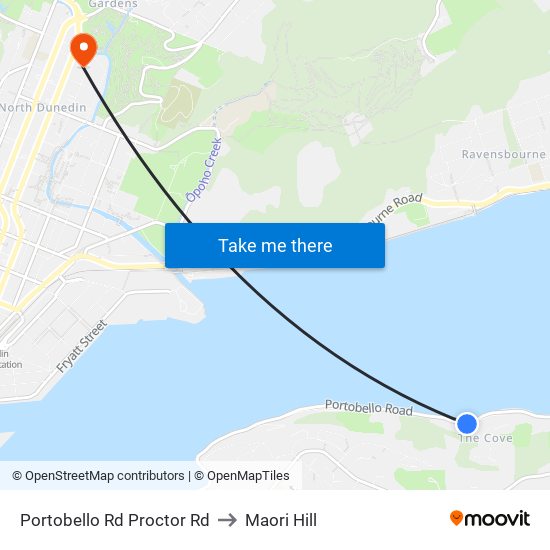 Portobello Rd Proctor Rd to Maori Hill map