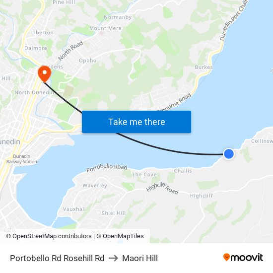 Portobello Rd Rosehill Rd to Maori Hill map