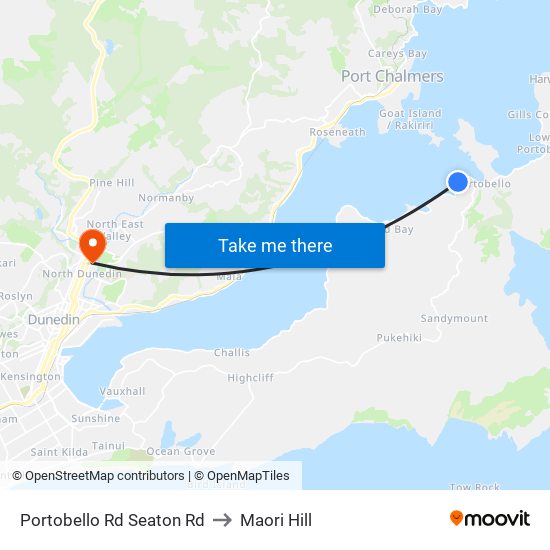 Portobello Rd Seaton Rd to Maori Hill map