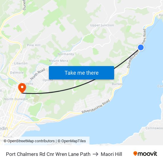 Port Chalmers Rd Cnr Wren Lane Path to Maori Hill map
