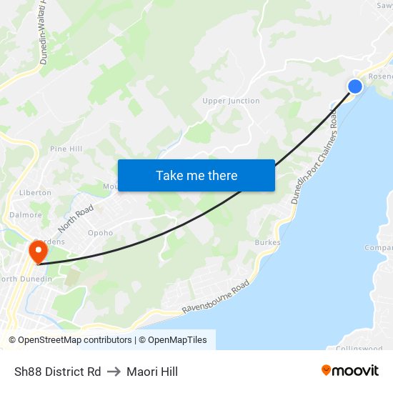 Sh88 District Rd to Maori Hill map