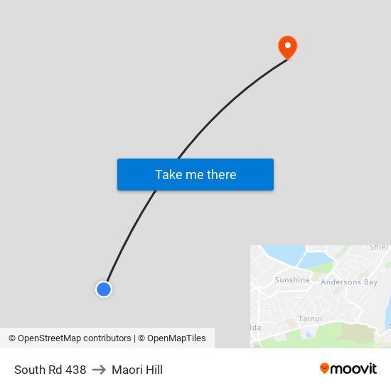 South Rd 438 to Maori Hill map