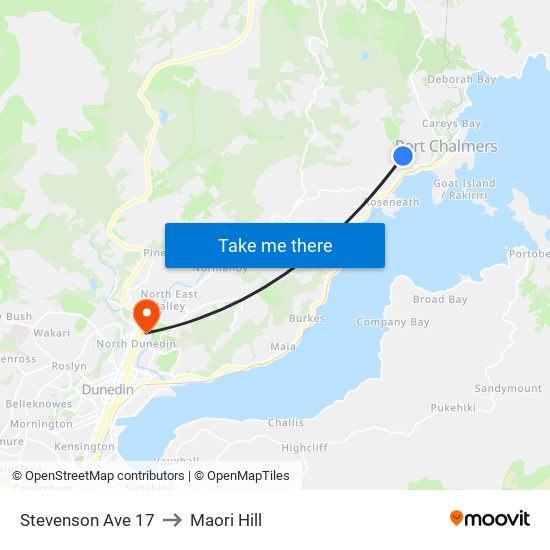 Stevenson Ave 17 to Maori Hill map