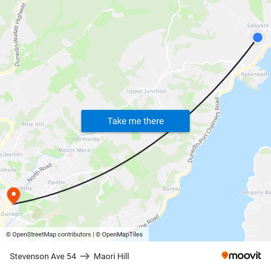 Stevenson Ave 54 to Maori Hill map