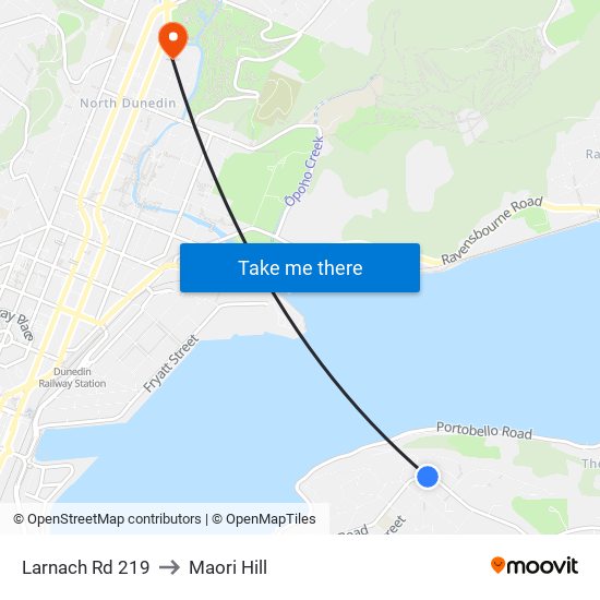 Larnach Rd 219 to Maori Hill map