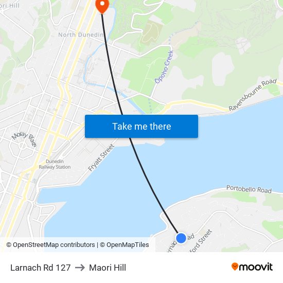 Larnach Rd 127 to Maori Hill map