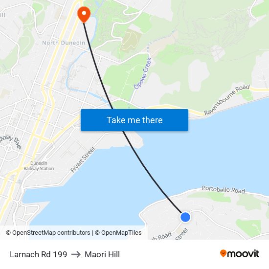 Larnach Rd 199 to Maori Hill map
