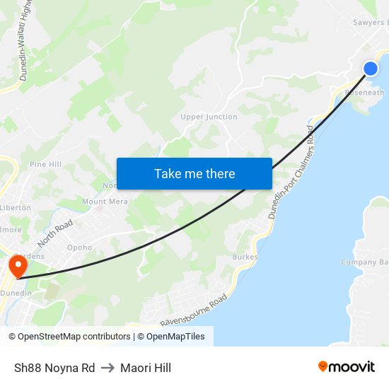 Sh88 Noyna Rd to Maori Hill map