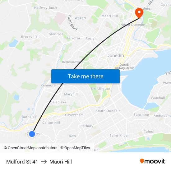 Mulford St 41 to Maori Hill map